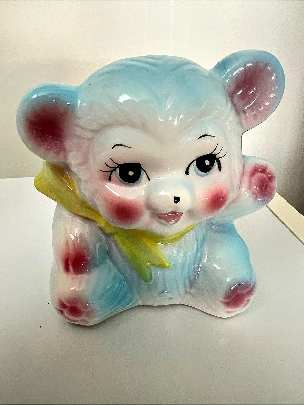 Blue & White Bear Planter Decor